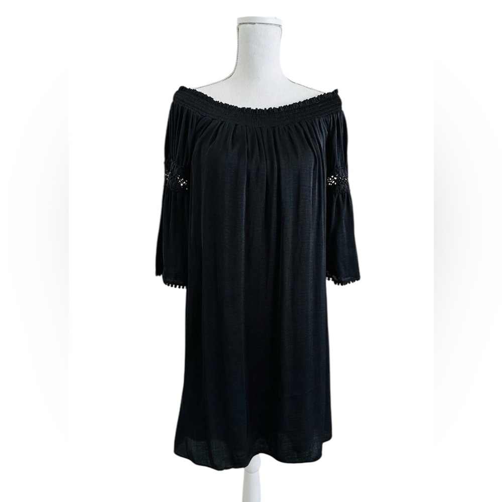 JENNIFER LOPEZ Off the Shoulder pullover Lace Detailed Dress Size L - Picture 9 of 9